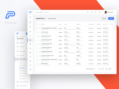 Procoor - documents list app clean design flat graphs icons minimal saas ui ux web