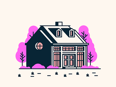 House Nr.10 door garage graphic design grass home house illustration trees windows