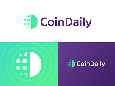 CoinDaily - Logo Design balance coin crypto cryptocurrency currency daily exchange finance globe logo network pay