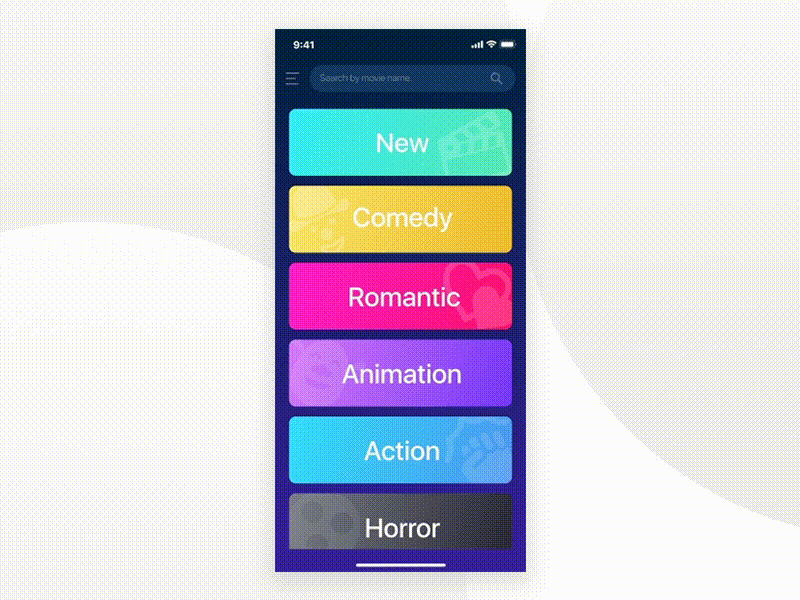 Movie App Interaction after effects animation card interaction interaction design movie ui ux