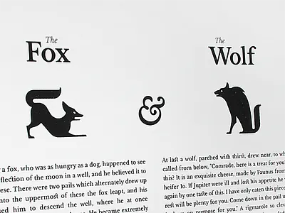 The Fox & The Wolf animals black and white fox illustration story wolf