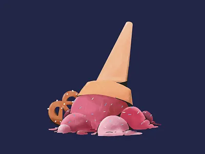 Summer heat 🍦 design ice cream illustration photoshop pretzel summer