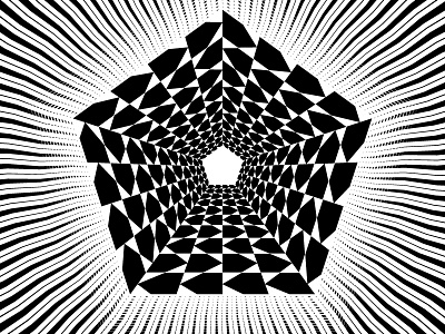 2018 May 22 - Daily Vectors black and white opart pentagon shapes stripes vector