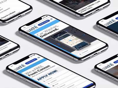 Washe.io Mobile screens iphone x animation mobile website website animation website ui