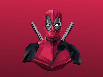 Deadpool Low Poly Vector 2 art deadpool illustrator lo poly polygonal sufiyan vector