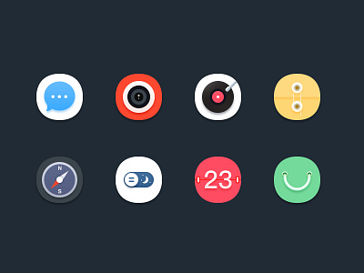 Mobile theme icon calendar camera compass icon mail message music night shop shopping store