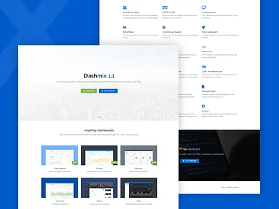 Dashmix - Landing admin dashboard landing template ui ui design user interface web application