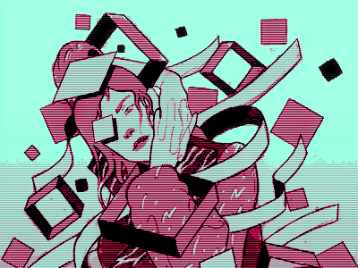 Read-Only I 8 bit crt gif girl glitch pixel art woman