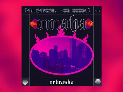 Omaha, NE (2 of 2) city nebraska omaha photography postcard poster poster design vaporwave