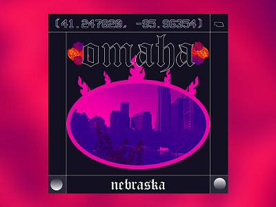 Omaha, NE (2 of 2) city nebraska omaha photography postcard poster poster design vaporwave