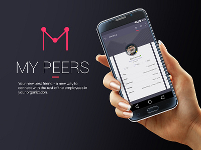 My Peers app branding design logo mobile profile card uiux