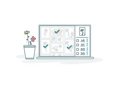 Illustrating Software computer flower illustration laptop monoline simple software technology