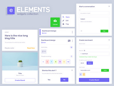 Elements assets clean dashboard design minimal snippet snippets ui ux web widget widgets