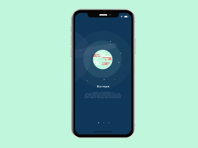 Space app animation design space ui ux