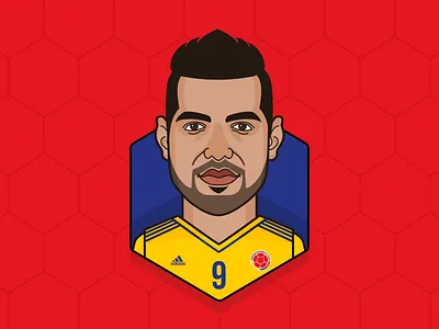 # Radamel Falcao - Colombia adidas avatar colombia fifa world cup 2018 football illustration radamel falcao