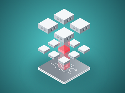 Isometric Series - 2 bit coin bitcoin blockchain branding crypto currency cryptocurrency development illustration isometric isometric projection isometric style micro services