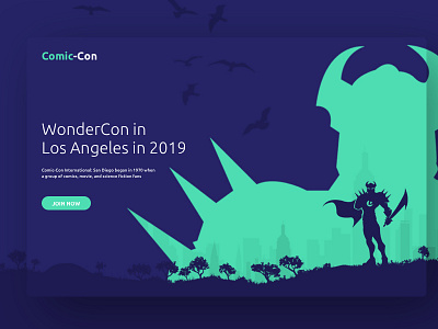 Comic Con - Landing Page character clean colors comic design illustration landing one page ui ux web