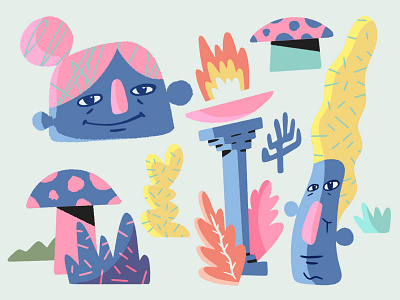 flora and fauna pattern I character character design color illustration pattern shapes