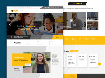 VCU SOE homepage mockup design website