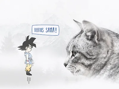 Goku and Beerus anime beerus cartoon dragonballz goku illustration photo manipulation