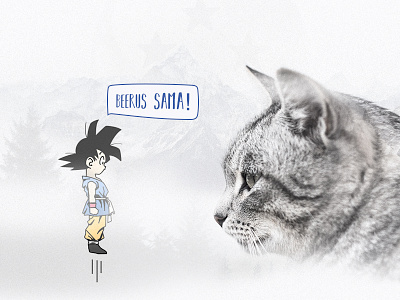 Goku and Beerus anime beerus cartoon dragonballz goku illustration photo manipulation
