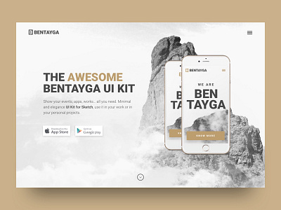 Bentayga UI kit app canarias cover header kit landing responsive ui ux web