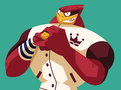 Krim bird card cardinal carnage character design feather fighter foes game jock tough