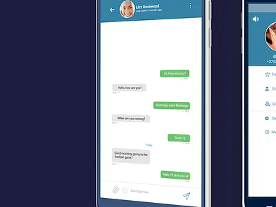Telegram Redesign android blue concept interface ios redesign telegram ui ux web