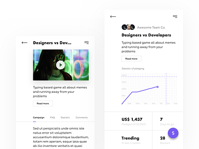Daily UI challenge #32 — Crowdfunding Campaign crowdfunding crowdfundingcampaign dailyui day32 ui uichallenge uidesign uiux userexperience userinterface ux web