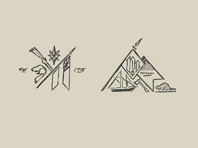 Sketches 1 - Colonial Michilimackinac branding colonial crest drawing emblem fort logo mackinac historic state parks michigan sketches
