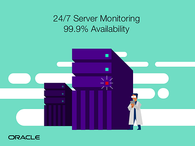 Oracle Server Availability cloud design exploration illustration monitoring oracle servers