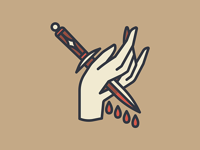 S T A Y S H A R P dagger flat hand illustration line