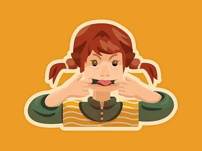 Pipi Longstocking book children comic illustration lindgren longstocking pipi portrait