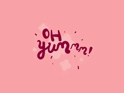 Oh Yummm! berry funtype handdrawn lettering pink sweet tasty typography vector art yum