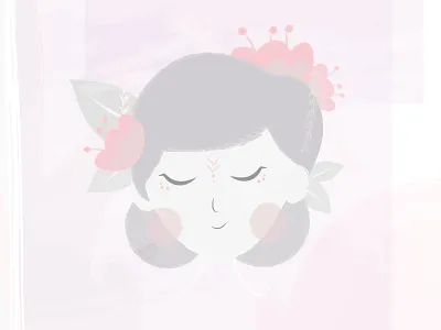 Happy mind. animation bloom flower girl illustration meditate mind peace