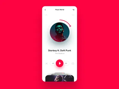 Music Player UI Concept app favourite love mobile music play player red ui ux