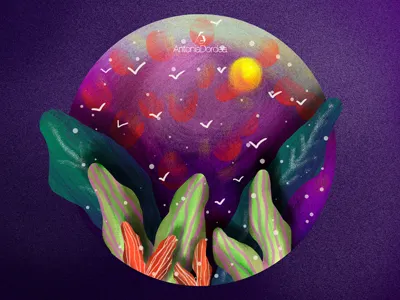 Sun and Plants colors comment design drawings illustration patterns share today