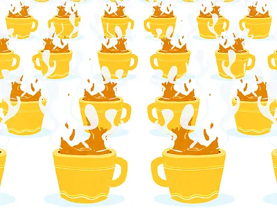 Send coffee, pls. coffee drawing illustration monday mug tired yellow