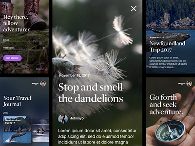 Travel App Concept app journal mobile stories travel ui ux