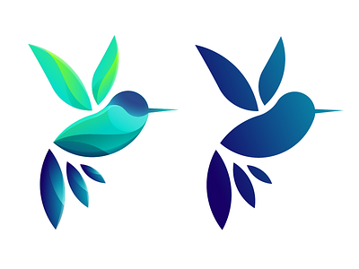 Hummingbird Logo bird blue color green hummingbird illustration illustrator logo vector vector art