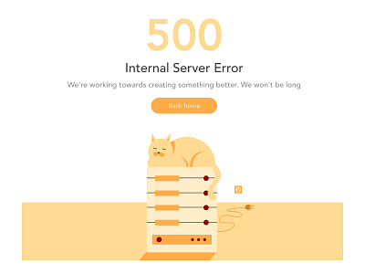 CATastrophe 500 back cat cute error figma home illustration server sleep unplugged wire