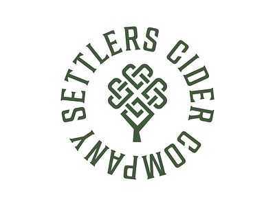 Settlers Cider Company—Crest celtic knot crest green identity illustration irish logo logoinspirations monoline simple tree typography