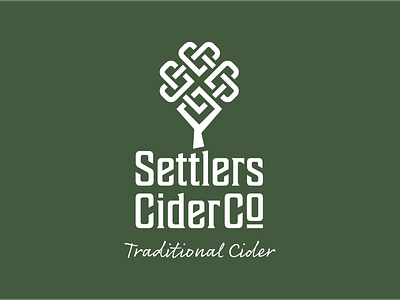 Settlers Cider Company celtic knot craft green identity illustration irish logo logoinspirations monoline simple tree typography