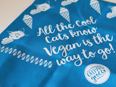 Orchard Grocer Bandana branding cats ice cream illustration logo merchandise vegan vegan grocer vegan restaurant