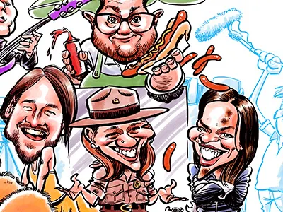 Theater play caricature poster art caricature caricatures movie poster poster promo theater