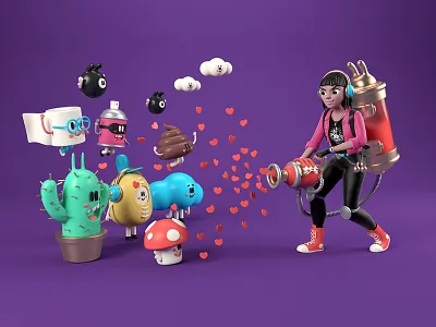 Monster Lover 3d character cinema 4d vray zbrush