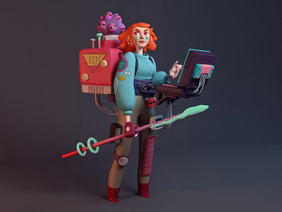 Futuristic Girl 3d cinema 4d modeling sculpting zbrush