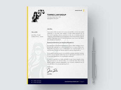 Law Letterhead Mockup brand identity branding firm law letterhead logo