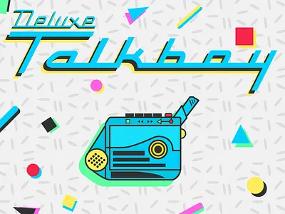 Talkboy Ad 90s ad flat illustration simple talkboy