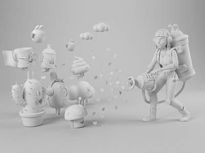 Clay Monster Lover 3d cinema 4d clay modeling sculpting zbrush